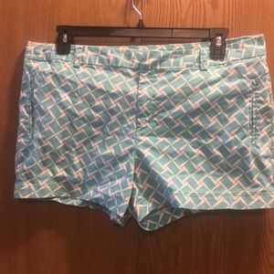 White and turquoise shorts